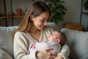 Maman et bébé dans un cadre chaleureux et serein